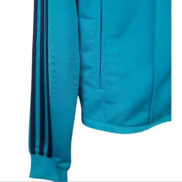 Adidas Full Zip Retro Track Jacket Turquoise Women’s Size Small - Picture 3 of 12
